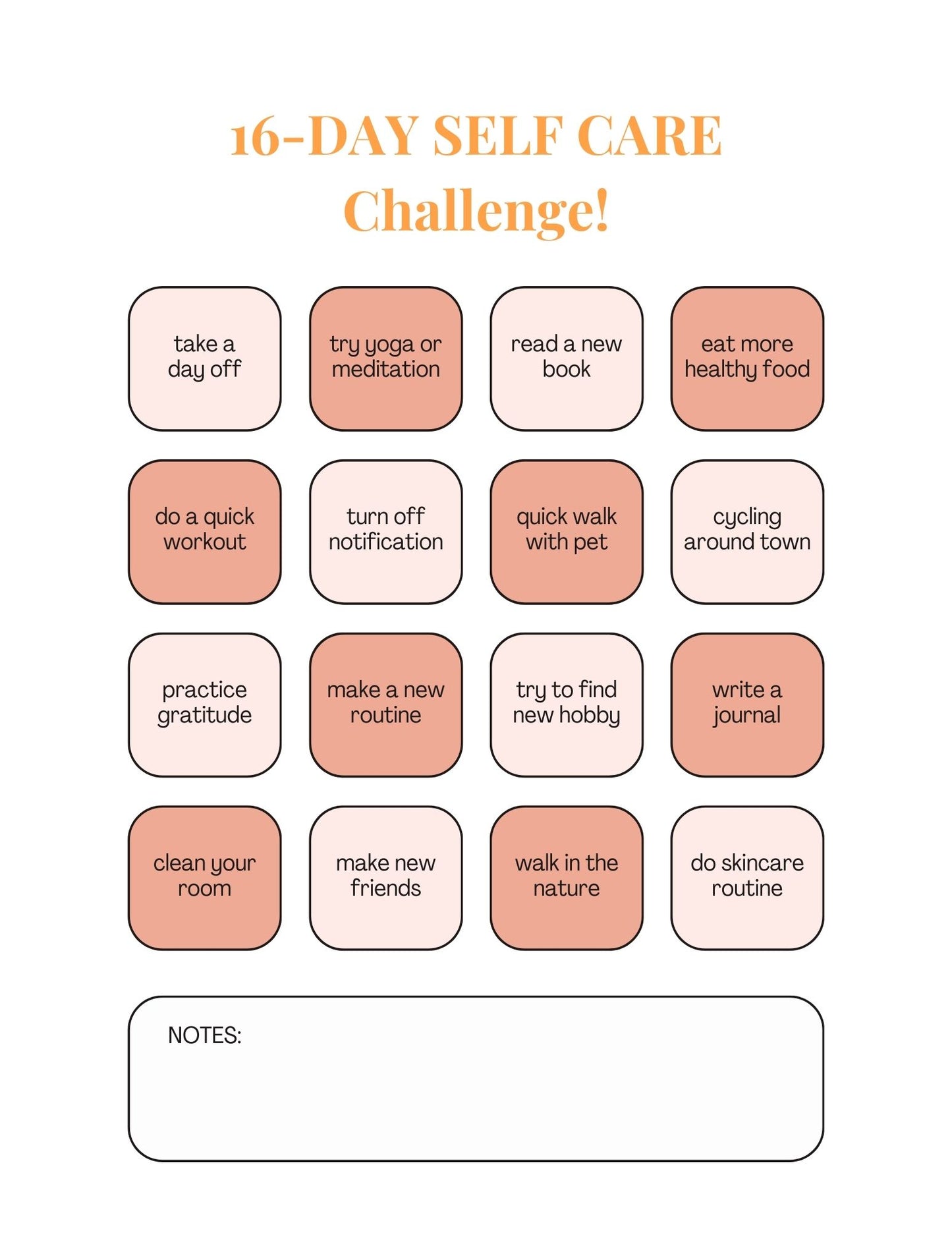Self Care & Wellness Planner