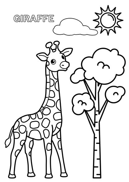 ZOO COLORING BOOK FOR KIDS - 12 animals