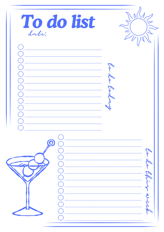 Minimalist Printable To-Do List to Boost Your Productivity (Blue)✨